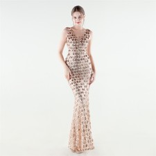Hot Women Luxury Sequin Long Evening Dress Party Prom Host Activity Wedding
