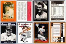 Lou Gehrig 4 Card Lot - New York Yankees HOF