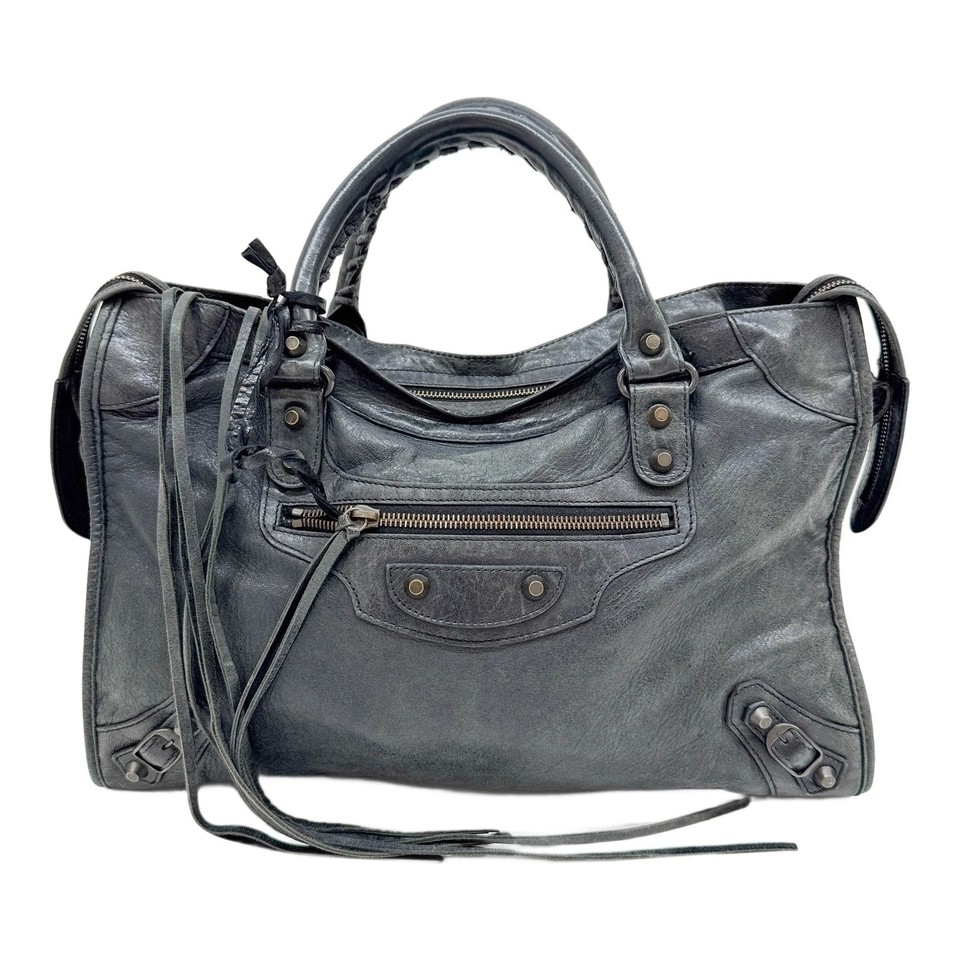 BALENCIAGA The City Black Leather Two Way Bag