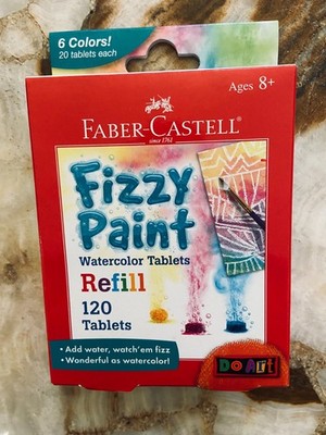 FABER-CASTELL~Fizzy Paint Watercolor Tablets Refill~6 Colors~120 Tablets~New