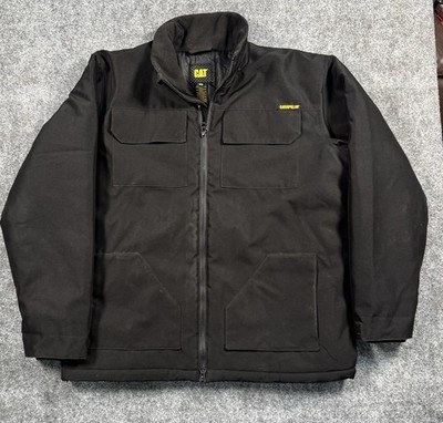 Caterpillar CAT Men's XL Black Insulated Winter Coat Full Zip