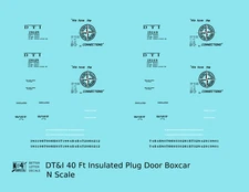 K4 N Scale Decals Detroit, Toledo and Ironton 40 Ft Insulated Boxcar Black DT&I