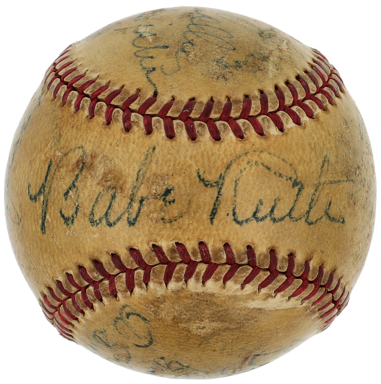 Babe Ruth Autographed Signed New York Yankees , Honus Wagner, Abbott & Costello Baseball Beckett COA 