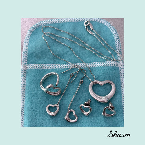 Authentic Tiffany & Co. Elsa Peretti Open Heart Set