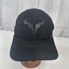 Nike Dri-Fit Featherlight Rafa Nadal Tennis Hat Adjustable Black on Black RARE