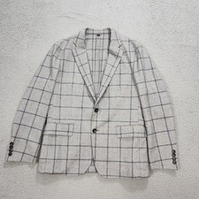 J Crew Blazer Jacket Mens 40S Gray Window Pane Plaid Ludlow Slim Moon British