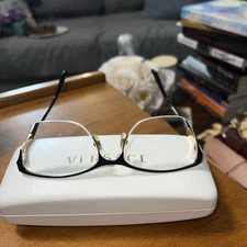 Versace Eyeglass Frames MOD. 1218 1342 Italy Gold/Black Half Rimless  53-17-140