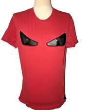 Fendi Red T Shirt Red Bug Monster Eyes Size S