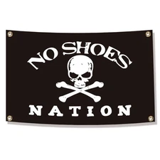 ENMOON No Shoes Nation Flag (3x5ft, Vivid Color, 150D Poly) Premium HD Printing