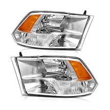 Headlights Assembly for 2009 OE Headlight A-Chrome Housing Amber Reflector