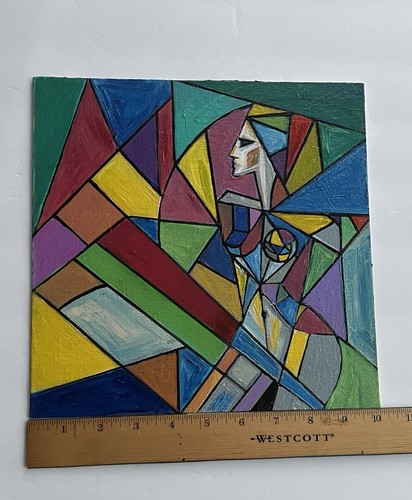 Frau Abstraktes Gemälde 10”x10” - Bild 3 von 3