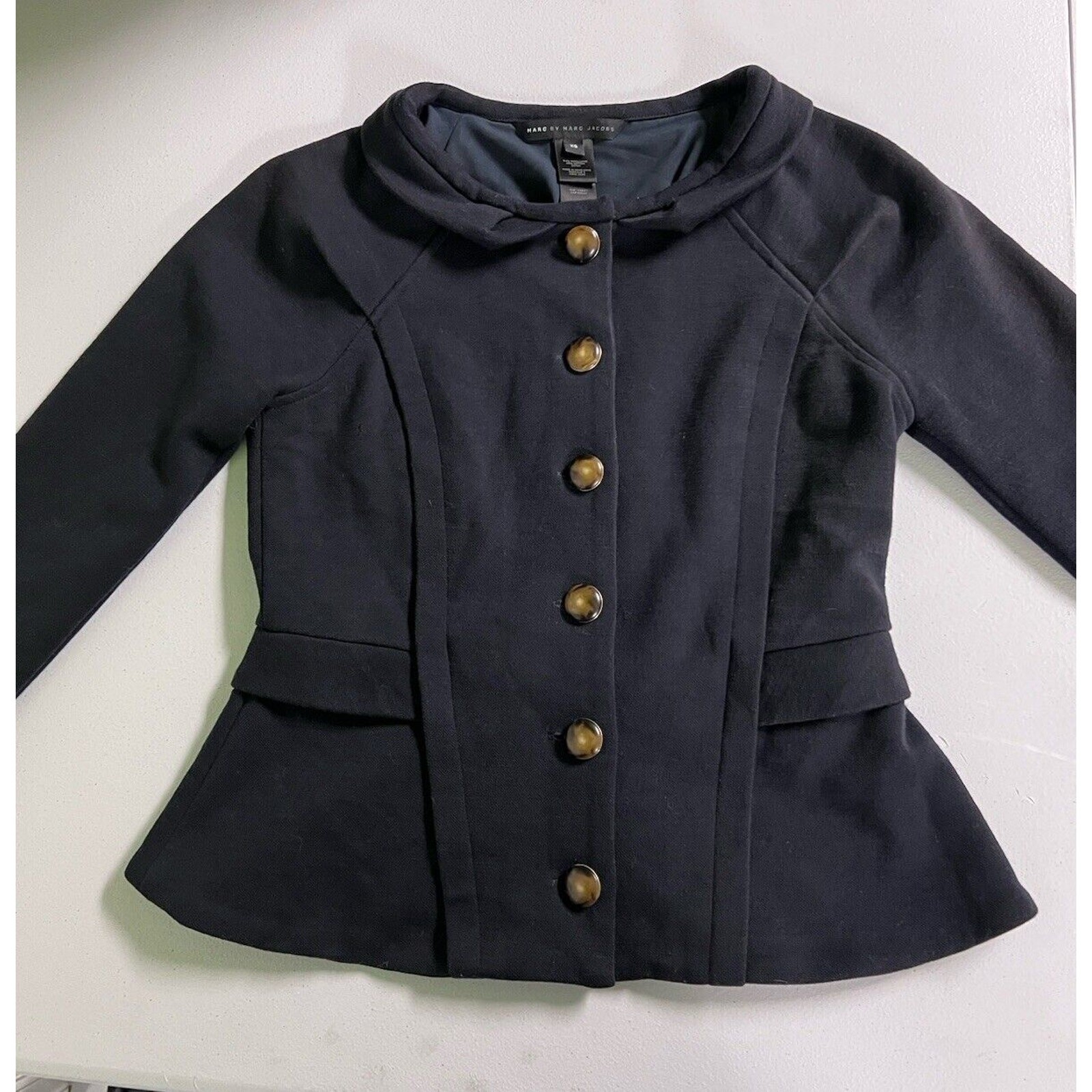 Marc by Marc Jacobs Wool Blend Navy Blue Coat Blazer Military Size XS Preppy