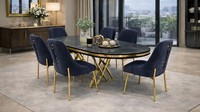 Esstisch 6X StüHle Stil Modern Schwarz Bequem Praktisch Komfortabel