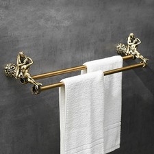 Antique brass Classic style Romantic Bathroom Double Towel Bars Towel Rod