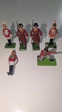 Britains Ltd Lead Toy Soldier 54mm British Soldier lot of 6 Vintage Hand Painted