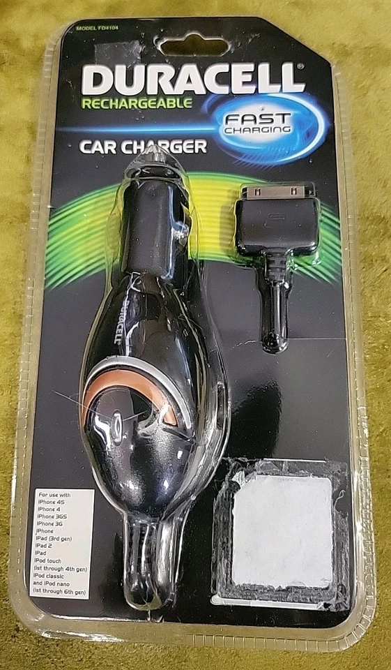 iPhone Car Charger Duracell Rechargeable 4 4s 3GS 3G iPad 2 Touch iPod FD4104 NE - Image 2 of 4