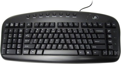  A4Tech Left Handed Ergonomic Wired Keyboard Black KBS-29
