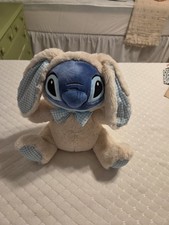 Disney Store Lilo Stitch Easter Bunny Plush Gingham Patch Stuff Toy 10 1/2 NEW