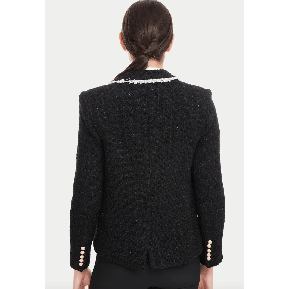Generation Love Lila Contrast Tweet Blazer in Black/Cream XS - Image 2 of 4