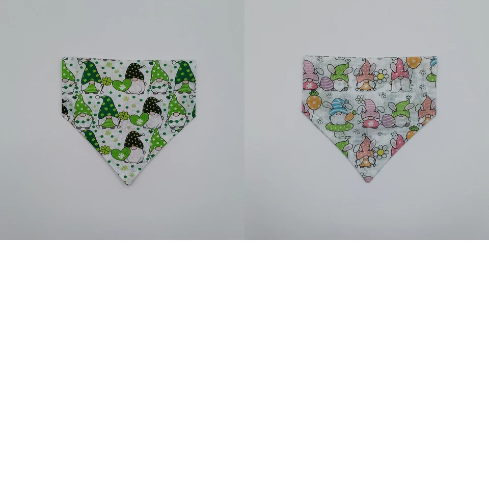 Gnomo Día de San Patricio Pascua Reversible Sobre el Cuello Perro Bandanas Foto 4 de 4