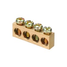 1 Pcs Ground Bus Bar 4 Positions Brass Terminal Grounding Bar