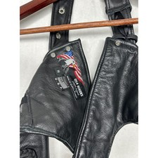 USA Bikers Leather Chaps Motorcycle Riding Black Men Size M