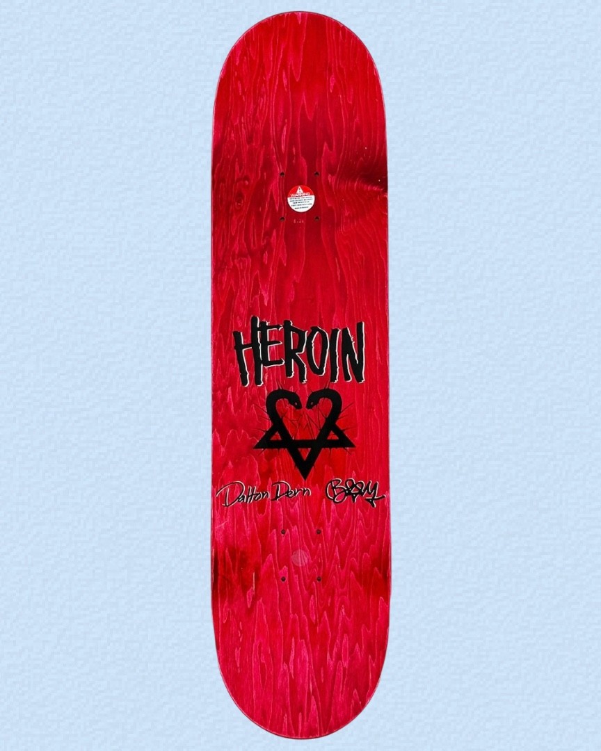 RARE SIGNED Dalton Dern Heroin Skateboard Deck Bam Margera