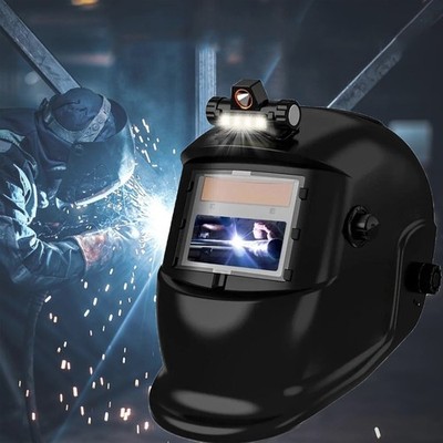 Solar True Color Auto Darkening Welding Helmet w/Light - TIG MIG ARC Protection