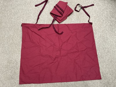 2 X HELLBURGUNDER GASTRONOMIE SCHÜRZEN RESTAURANT BAR KÜCHE X 2 NEU 90 X 70 CM 