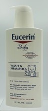 Eucerin Baby Wash  Shampoo 2-in-1 Delicate Sensitive Skin Tear-Free 13.5oz 400m