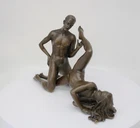 Art Deco Style Statue Sculpture Twosome Sexy Art Nouveau Style Bronze Signed