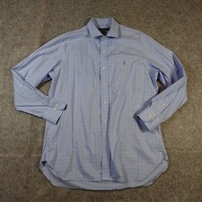 Polo Ralph Lauren Shirt Mens 16 Button Front Plaid Checked Classic Fit Easy Care