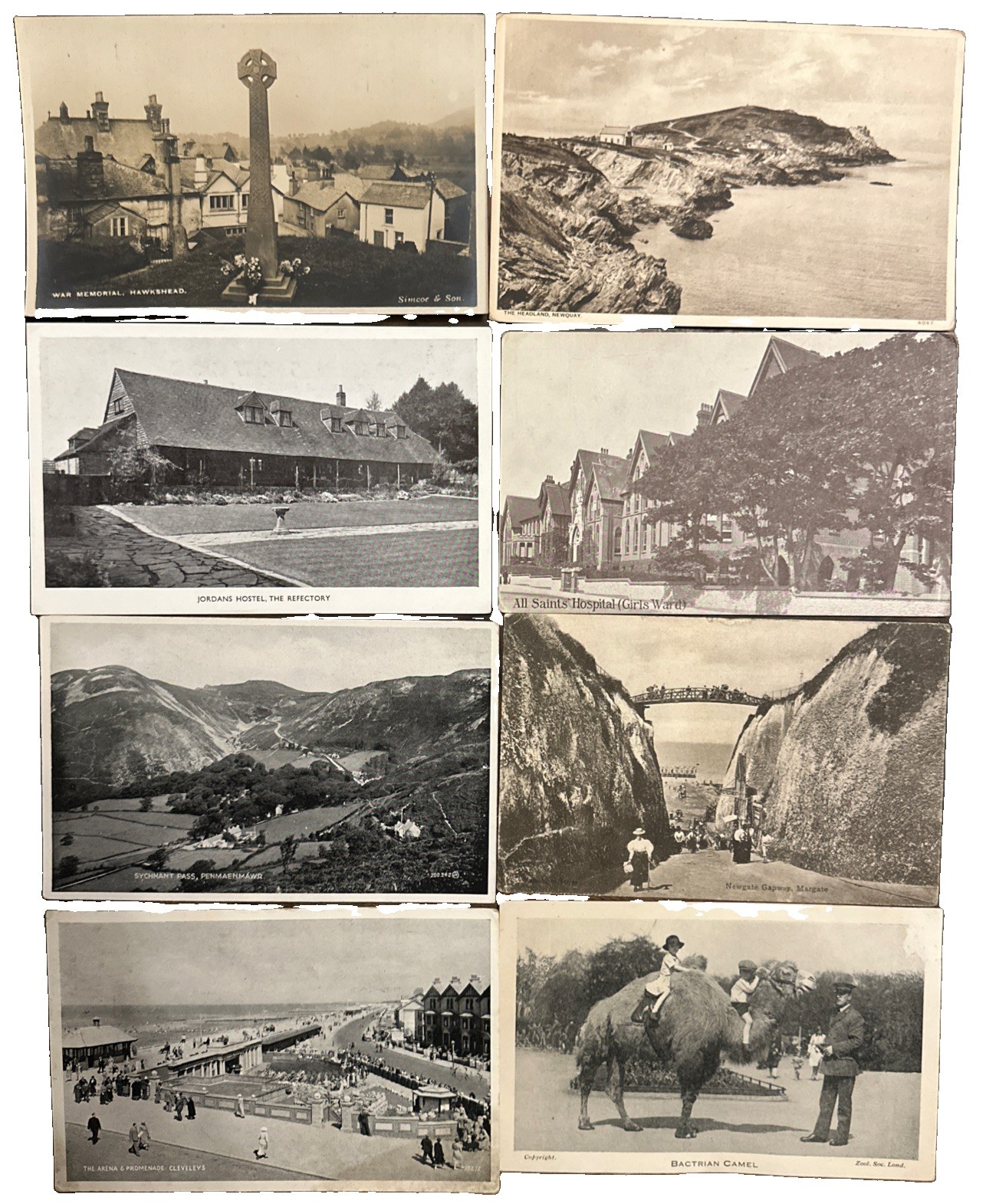 Simcoe & Sohn um 1920-30er Jahre Hawkshead Cumbria 8 topographische Postkarten Lot DB