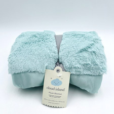 Cloud Island Baby Blanket Plush Satin Trim Mint Green Aqua Target