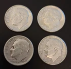 4 Circulated Silver Roosevelt Dimes