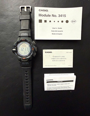 Casio Pro Trek Tough Solar Digital Watch Altimeter Barometer Black Resin Manuals