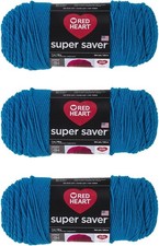 Red Heart Super Saver Yarn 3 Pack 100 Acrylic Worsted Weight For Knitting Cro...