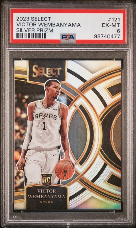 2023 PANINI SELECT SILVER PRIZM #121 VICTOR WEMBANYAMA PSA 6