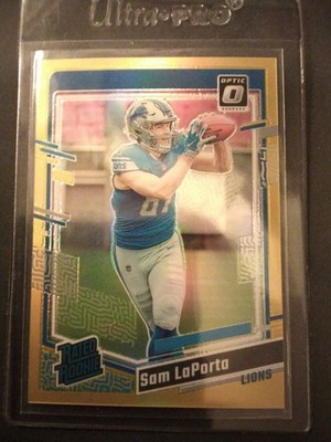 Sam Laporta Gold 7/10 Rated Rookie 2023 Optic Detroit Lions