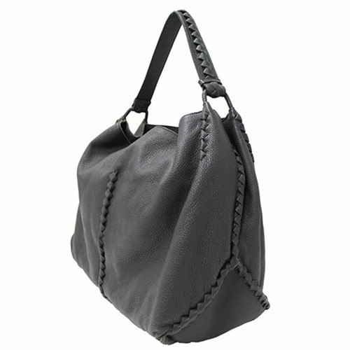 BOTTEGA VENETA Hobo Schultertasche Leder grau groß - Bild 14 von 24