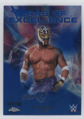 2026 Topps Chrome WWE Eras of Excellence Blue Refractor /150 Rey Mysterio 13ql