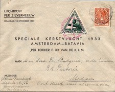 GOLDPATH: Netherlands Airmail 1933 to Indonesia first flight cachet CV899_P03
