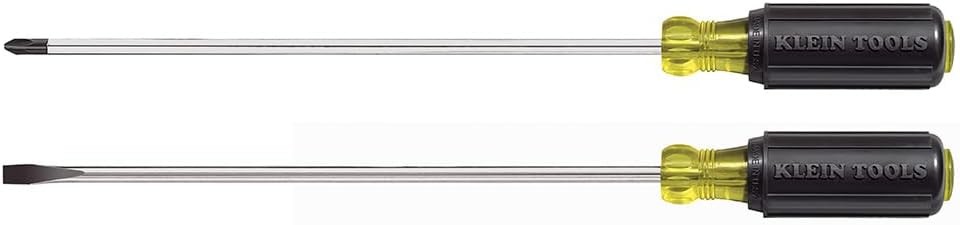 Klein Tools 2-Piece Screwdriver Set USA Made Long Small Black