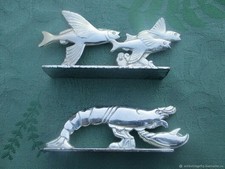 Porte couteau ancien Animaux homard poissons Art déco