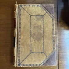 Antique Leather Suede Hand Written Ledger - 1875-1880 