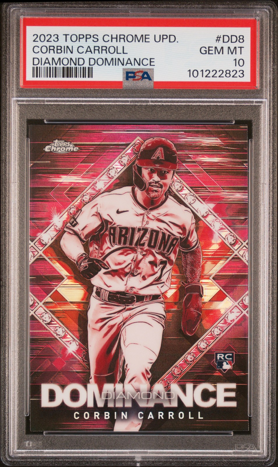 Corbin Carroll 2023 Topps Chrome Update Diamond Dominance #DD8 Rookie PSA 10