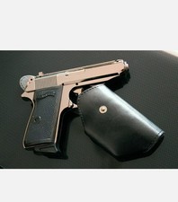 Accendino pistola Walter colore argento PPK 1 a 1 con fondina NUOVO & IMBALLO ORIGINALE