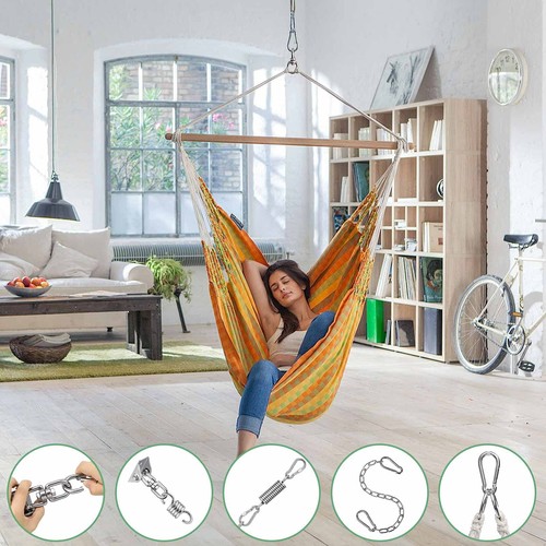 Hammock Chair Hanging Hardware Kit with Chain and Spring, Heavy Duty Porch Sw... - Picture 5 of 7