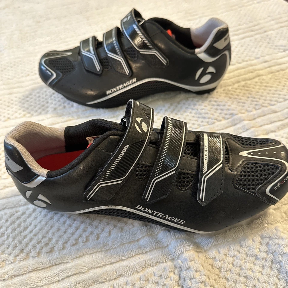Zapatos de ciclismo Bontrager Solstice para hombre talla 10 gancho atléticos negros Foto 4 de 4