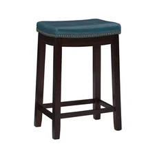 Carson Blue Backless Counter Stool, Brown